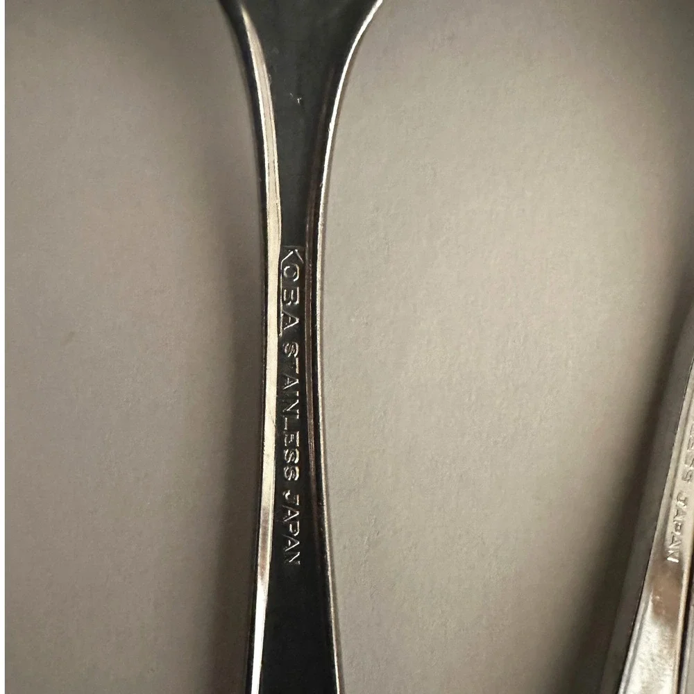 Koba Japanese Stainless Steel Teaspoons Set of 6 Single Rose Pattern 6 inch